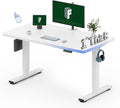 FLEXISPOT 48"X24" One-Piece Electric Standing Desk, 1" Thick Seamless Desktop for Home Office, Study & Multi-Monitor Setup, White