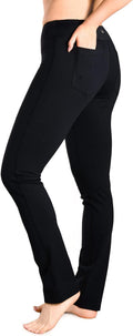 Women'S Petite/Regular/Tall Straight Leg Yoga Pants, Slim Fit Stretch Pants for Everyday, Travel & Casual Wear