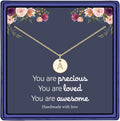 Disc Initial Necklaces for Girls Women - 14K Gold Plated/14K Rose Gold Plated/S925 Sterling Silver Disc Initial Necklaces for Girls Jewelry Birthday Gifts for Kids Girl Teens Women